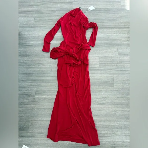 Naked Wardrobe Sculpted Draped Tie Dress - Picture 4 of 5